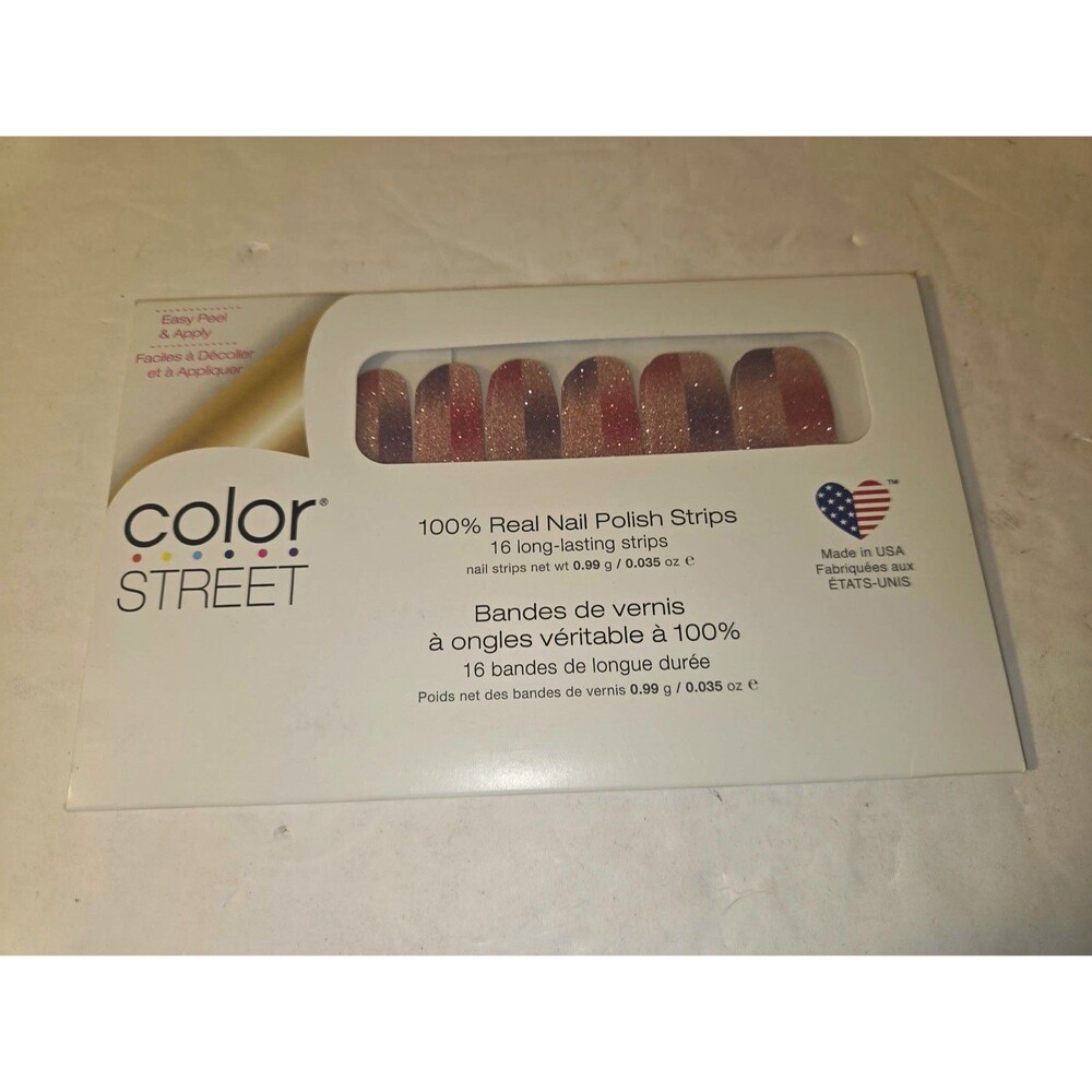 Color Street Glitter Nail Polish Strips Pink Purple Parallel Universe
